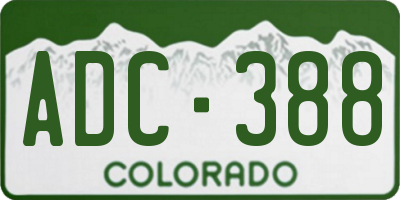 CO license plate ADC388