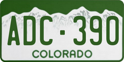 CO license plate ADC390
