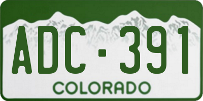 CO license plate ADC391