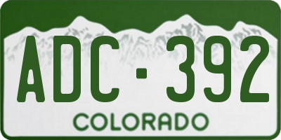 CO license plate ADC392