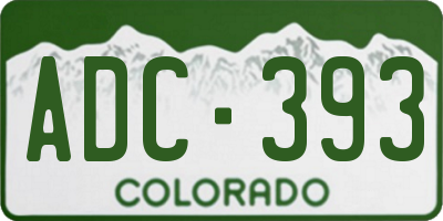 CO license plate ADC393
