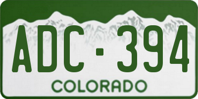 CO license plate ADC394