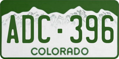 CO license plate ADC396