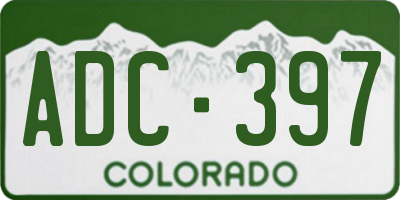 CO license plate ADC397