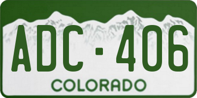 CO license plate ADC406