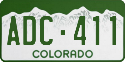 CO license plate ADC411