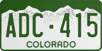 CO license plate ADC415