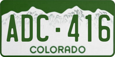 CO license plate ADC416