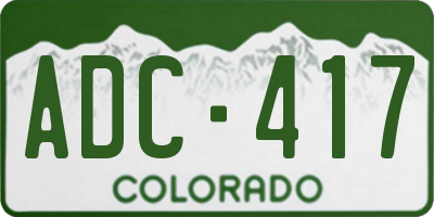 CO license plate ADC417