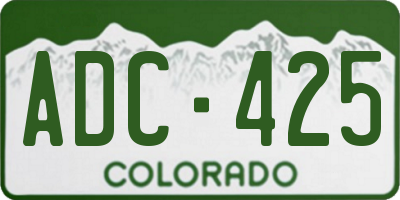 CO license plate ADC425