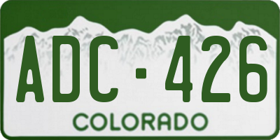 CO license plate ADC426