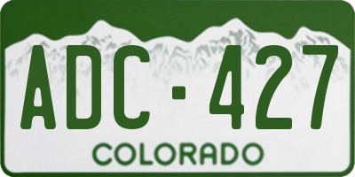 CO license plate ADC427
