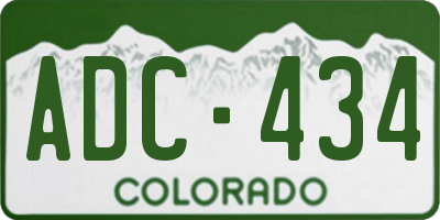 CO license plate ADC434