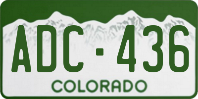 CO license plate ADC436