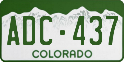 CO license plate ADC437