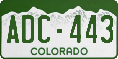 CO license plate ADC443