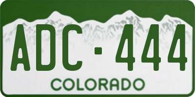 CO license plate ADC444