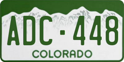 CO license plate ADC448
