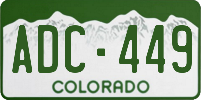 CO license plate ADC449