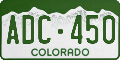 CO license plate ADC450