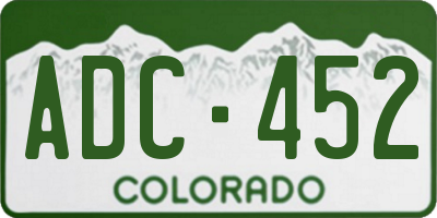CO license plate ADC452