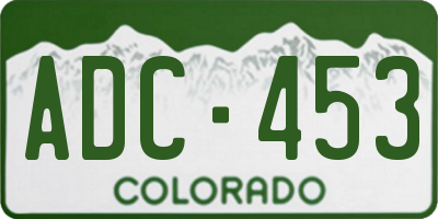 CO license plate ADC453