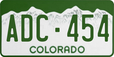 CO license plate ADC454