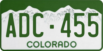 CO license plate ADC455