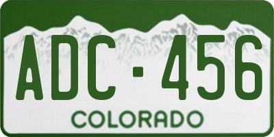 CO license plate ADC456