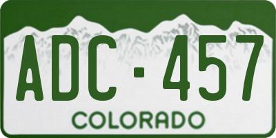 CO license plate ADC457