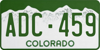 CO license plate ADC459