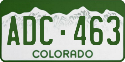 CO license plate ADC463