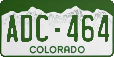 CO license plate ADC464