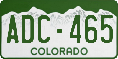 CO license plate ADC465