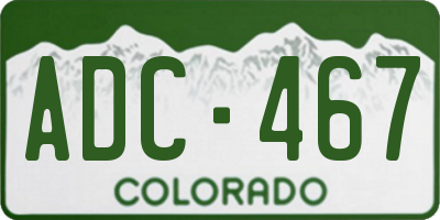 CO license plate ADC467