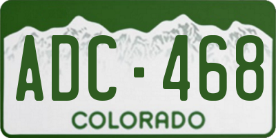 CO license plate ADC468