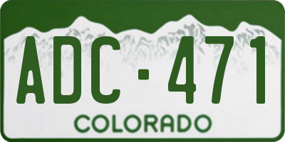 CO license plate ADC471