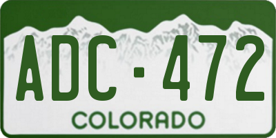 CO license plate ADC472