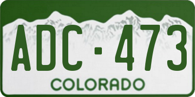 CO license plate ADC473