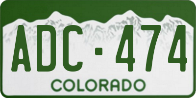 CO license plate ADC474