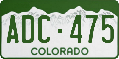 CO license plate ADC475