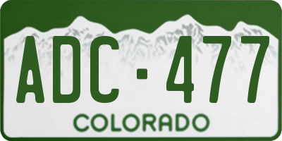 CO license plate ADC477