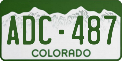 CO license plate ADC487