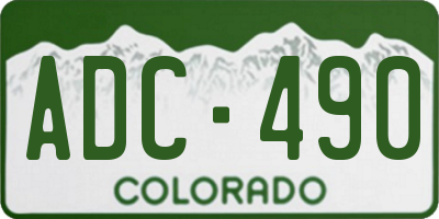 CO license plate ADC490