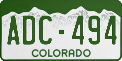 CO license plate ADC494