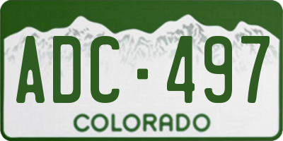 CO license plate ADC497