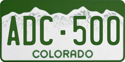 CO license plate ADC500