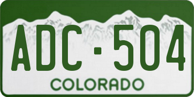 CO license plate ADC504