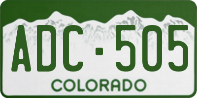 CO license plate ADC505