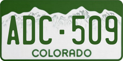 CO license plate ADC509
